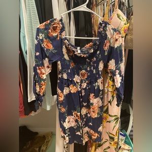 Maternity Blue Floral Dress